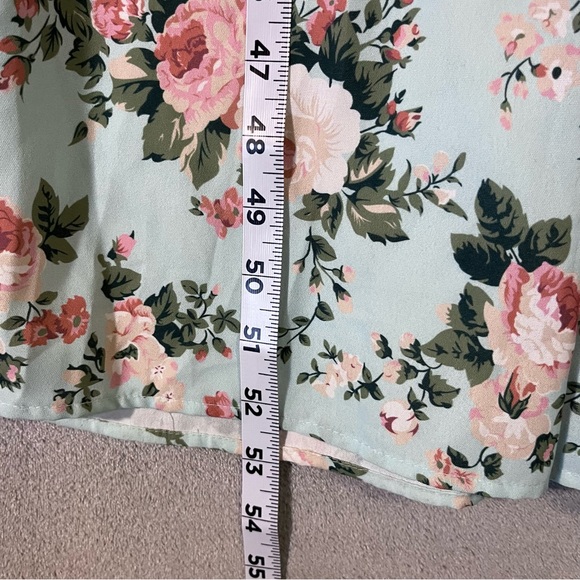 Scarlet Darkness Romantic Long Dress Blue Pink Floral Lace Collar Womens Small - Picture 9 of 11